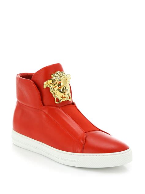 versace sneakers red white|versace white sneakers men.